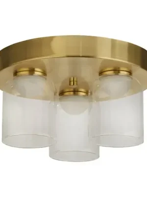 LED stropní svítidlo Highball, mosazná barva, IP44, sklo Top Prodej