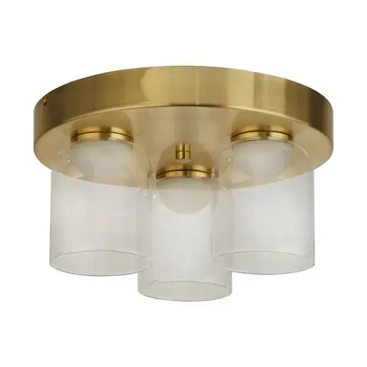 LED stropní svítidlo Highball, mosazná barva, IP44, sklo Top Prodej