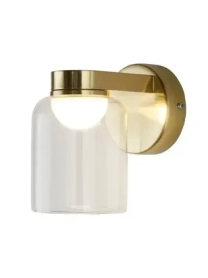Nástěnné svítidlo LED Highball, mosazná barva, IP44, sklo Must-Have