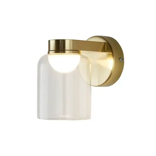 Nástěnné svítidlo LED Highball, mosazná barva, IP44, sklo Must-Have