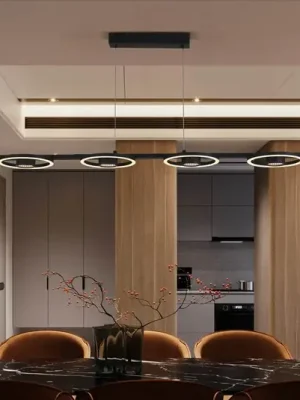 Nejprodávanější Závěsné svítidlo Space LED, čtyřsvětlo, černá barva, kov