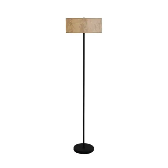 Stojací lampa Isla, Ø 40 cm, hnědá, béžová, bambus, ocel Nejlepší Volba