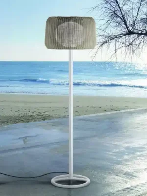 Terasová lampa Bover Fora P, přírodní bílá/béžová, výška 165 cm, Koupit Online