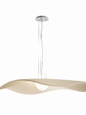 Bover LED závěsná lampa Mediterránia, bílá/krémová, Ø 105 cm Bezpečná Platba
