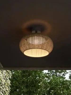 Venkovní stropní svítidlo Bover LED Perris, hnědá/hnědá, Ø 47 cm Must-Have