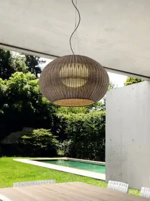 Bover LED venkovní závěsná lampa Garota, grafitově hnědá/hnědá Ø 72 cm Nejlepší Cena