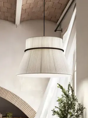 Nakupujte Hned Závěsná lampa Bover Folie S, bílá/černá, Ø 60 cm, látka