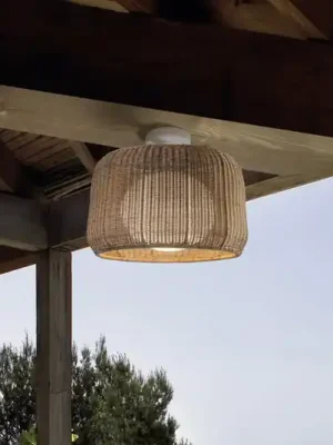 Venkovní stropní svítidlo Bover Fora, přírodní bílá/béžová, Ø 50 cm Dokud Zásoby Vydrží