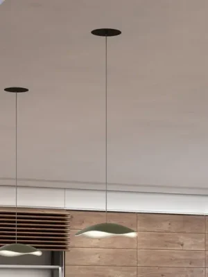 Originální Bover LED závěsné svítidlo Valentina S24, olivově šedá/bílá