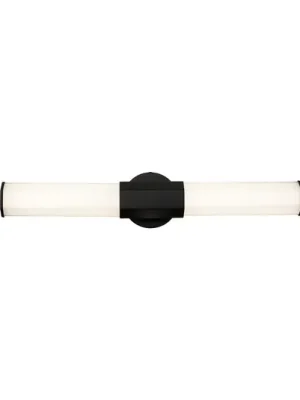 Originální Nástěnné koupelnové svítidlo Facet Dual LED, černé, 2 světla, šířka 66 cm