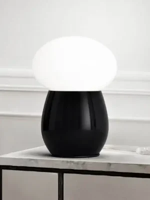 Stolní lampa Freddy, černá, výška 30 cm, foukané sklo, E27 Nejprodávanější