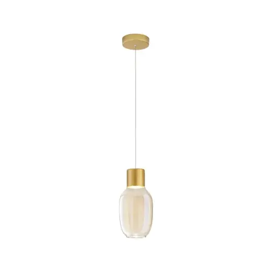Speciální Cena LED závěsné svítidlo Lapo, 1 světlo, koňaková barva, Ø 16 cm, sklo