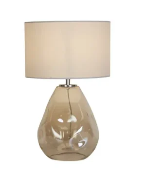 Jen Po Omezenou Doba Stolní lampa Devon, bílá/krémová, výška 44,5 cm, textil/sklo