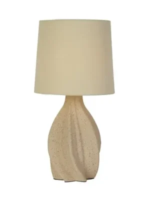 Sezónní Sleva Stolní lampa Twist, béžová, výška 46 cm, textil/keramika