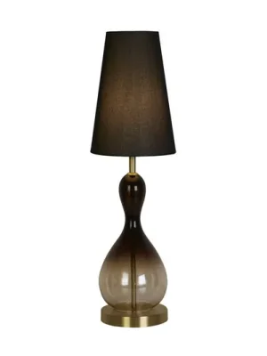 Autentický Stolní lampa Marakesh černá/kouřově šedá výška 67 cm textil/sklo