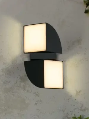 Venkovní nástěnné svítidlo Dakota LED, černé, výška 21 cm, provedení se 2 světly Rychlé Dodání