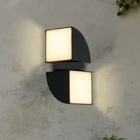 Venkovní nástěnné svítidlo Dakota LED, černé, výška 21 cm, provedení se 2 světly Rychlé Dodání