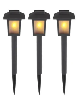 Cenová Bomba LED solární světlo se zemním hrotem 33577-3, černé, plast, 3 kusy