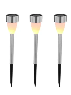 LED solární svítidlo na zem 33576-3, nerezová ocel, sada 3 ks Novinka