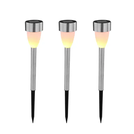 LED solární svítidlo na zem 33576-3, nerezová ocel, sada 3 ks Novinka
