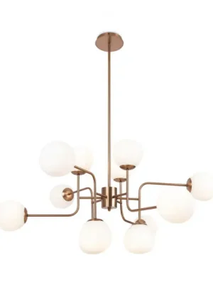 Novinka Závěsná lampa Maytoni Erich, mosaz rosé, sklo/kov 12 světel.