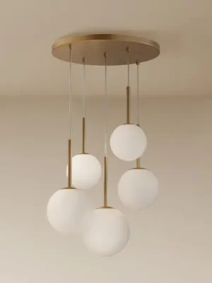 Závěsná lampa Maytoni Basic form, zlatá, Ø 58 cm 5 světel, sklo Akční Cena