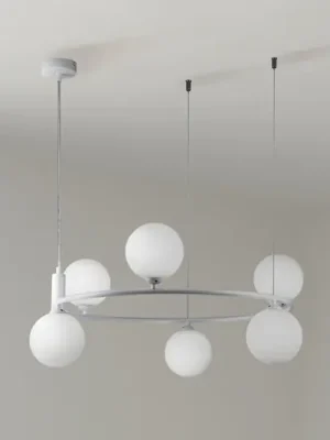 Omezená Nabídka Závěsné svítidlo Maytoni Ring, bílá/bílá, 6 světel Ø 58 cm