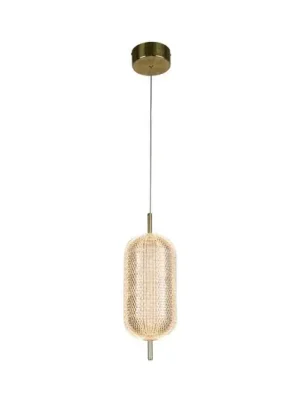 Závěsné svítidlo Capsule LED, mosazná barva, železo, akryl Bezpečná Platba