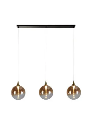 LED závěsné svítidlo Alchemy, 3 světla, černá, jantarová, sklo Nízká Cena