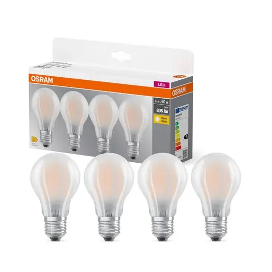 Ihned K Objednání OSRAM LED žárovka matná E27 6,5W 827 4ks