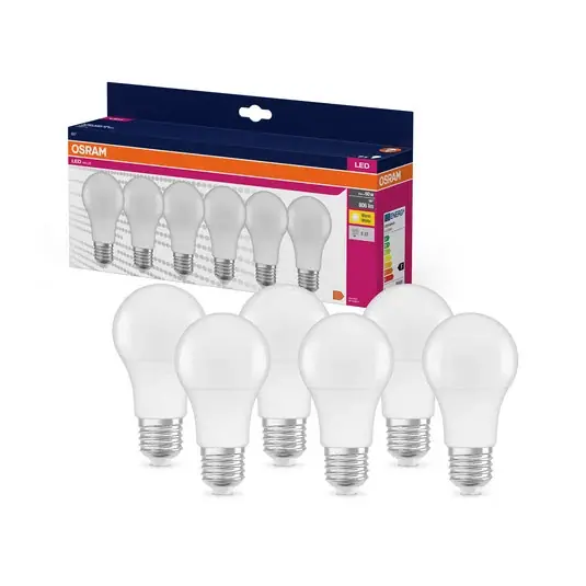 OSRAM LED žárovka opál E27 8W 827 6-pack Vysoce Kvalitní
