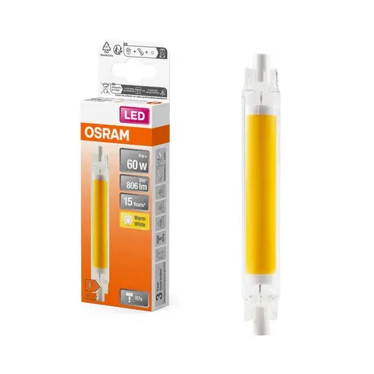 OSRAM LED žárovka tyčová R7s 117,6 mm 8W 827 Slim Line Ověřený