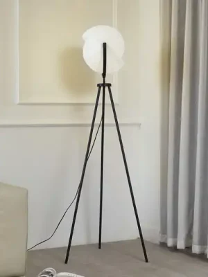 Akční Cena Stojací lampa Lucande Helva, 150 cm, bílá/černá, otočná
