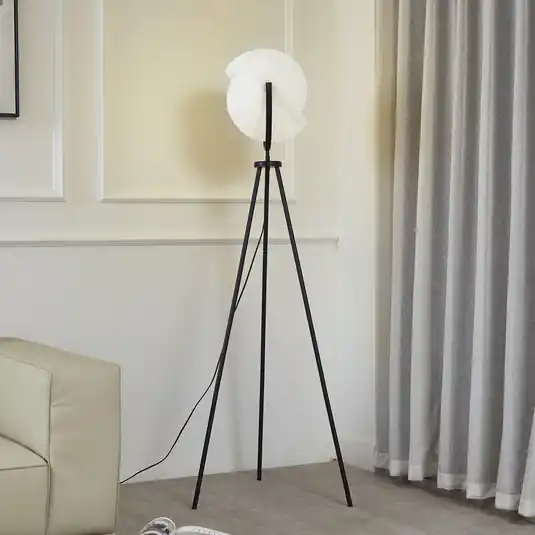 Akční Cena Stojací lampa Lucande Helva, 150 cm, bílá/černá, otočná