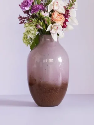 Kup Teď HÜBSCH Váza Posy, sklo, červenohnědá/olivově růžová, výška 37 cm