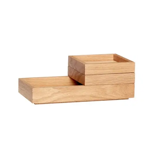 Akce HÜBSCH Box na sponky, dubová barva, 24 x 12 x 6 cm