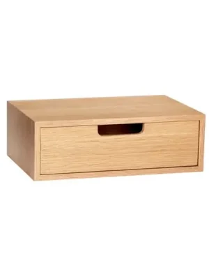 HÜBSCH Úložný box z kůže, dubová dýha, 30 x 20 x 10 cm Poslední Šance