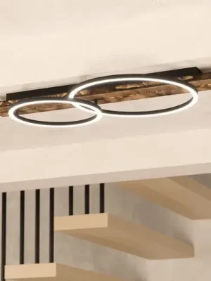 Hit Sezóny LED stropní svítidlo Boyal, hnědé, délka 78 cm, dřevo, 2 světla.