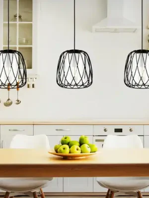 Závěsná lampa Floresta, černá, délka 89 cm, ocel/sklo, 3 světla Bezpečná Platba