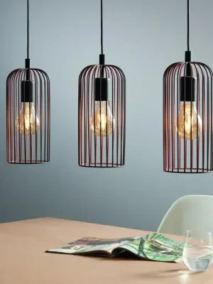 Poslední Šance Závěsná lampa Roccamena, černá/měděná barva, délka 71 cm