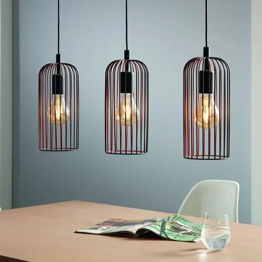 Poslední Šance Závěsná lampa Roccamena, černá/měděná barva, délka 71 cm