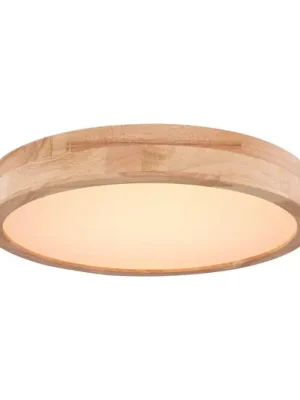 Rainer LED stropní svítidlo, Ø 40 cm, dřevěný efekt, kov, CCT Finální Výprodej