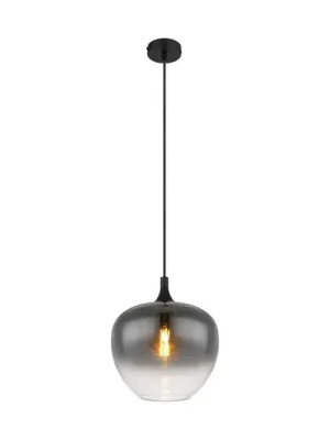 Bezpečná Platba Závěsná lampa Maxy, Ø 29 cm, kouřově šedá, sklo