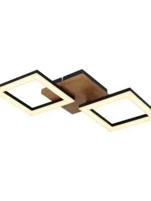 Stropní svítidlo Kerry LED, délka 46 cm, černá/tmavě hnědá barva Aktuální