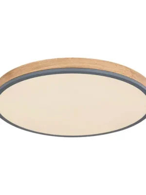 Akční Cena LED stropní svítidlo Doro, Ø 60 cm, tmavý grafit/dřevo, dřevo, CCT