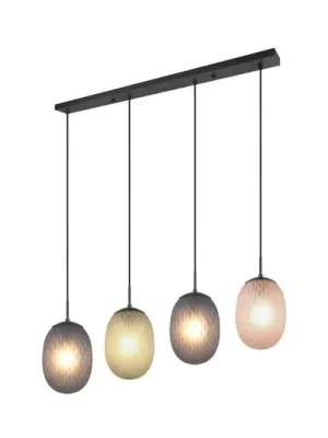 Závěsné svítidlo Facette, vícebarevné, délka 117 cm, 4 světla, sklo Přímo Od Výrobce