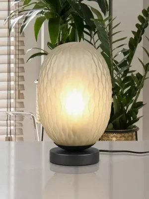 Značkový Stolní lampa Facette, zelená, výška 29 cm, sklo, E27