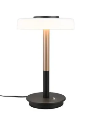 LED stolní lampa Celeste bílá/hnědá 35 cm sklo/kov Touchdim Vysoce Kvalitní