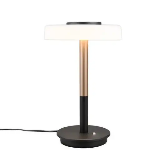 LED stolní lampa Celeste bílá/hnědá 35 cm sklo/kov Touchdim Vysoce Kvalitní