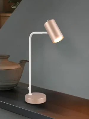 Autentický Stolní lampa Marley, hnědá/světle šedá, výška 45 cm, kov